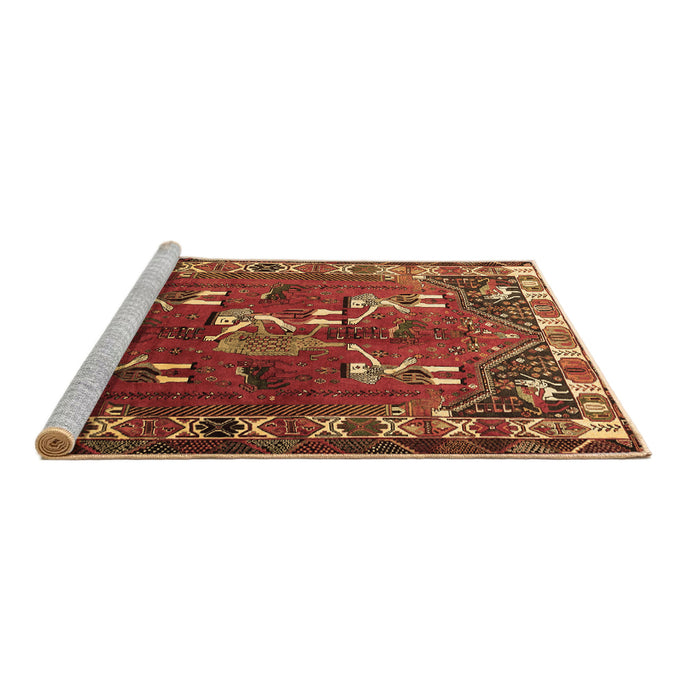 Sideview of Machine Washable Persian Brown Traditional Rug, wshtr1419brn
