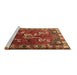 Sideview of Machine Washable Persian Brown Traditional Rug, wshtr1419brn