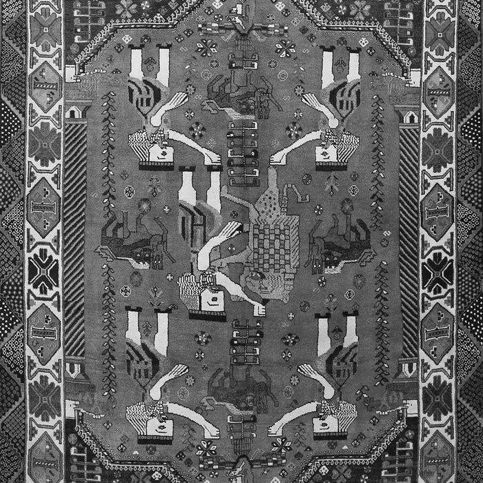 Serging Thickness of Machine Washable Persian Gray Traditional Rug, wshtr1419gry