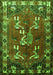 Serging Thickness of Machine Washable Persian Green Traditional Area Rugs, wshtr1419grn