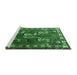 Sideview of Machine Washable Persian Emerald Green Traditional Area Rugs, wshtr1419emgrn