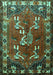 Machine Washable Persian Turquoise Traditional Area Rugs, wshtr1419turq