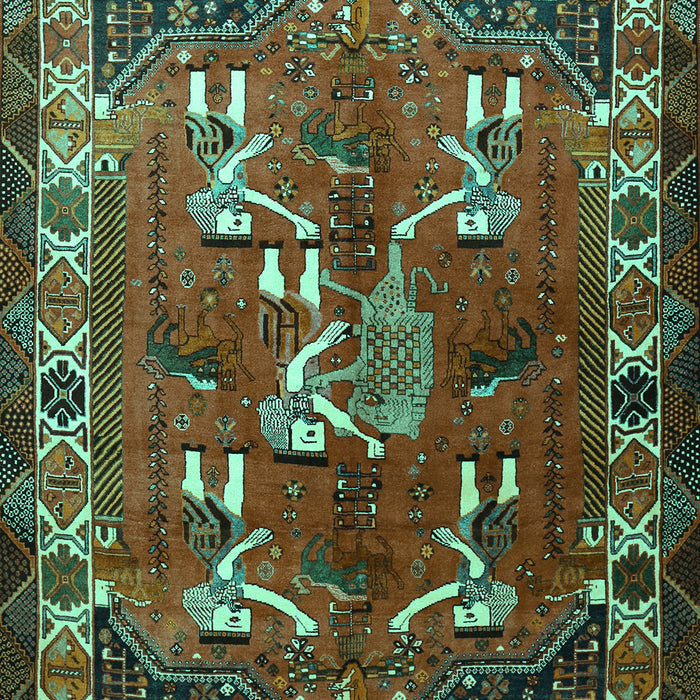 Machine Washable Persian Turquoise Traditional Area Rugs, wshtr1419turq