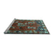 Sideview of Machine Washable Persian Light Blue Traditional Rug, wshtr1419lblu