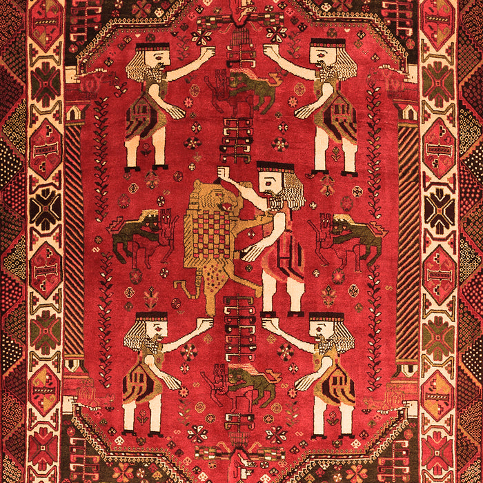 Serging Thickness of Machine Washable Persian Orange Traditional Area Rugs, wshtr1419org