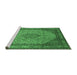 Sideview of Machine Washable Medallion Emerald Green Traditional Area Rugs, wshtr141emgrn