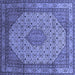 Square Medallion Blue Traditional Rug, tr141blu