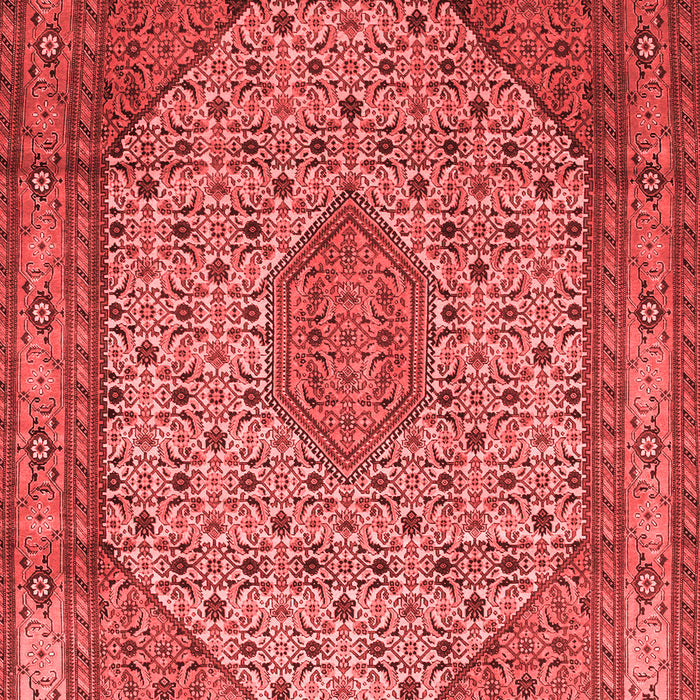 Machine Washable Medallion Red Traditional Rug, wshtr141red