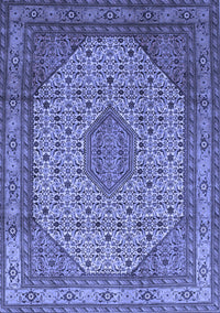 Medallion Blue Traditional Rug, tr141blu