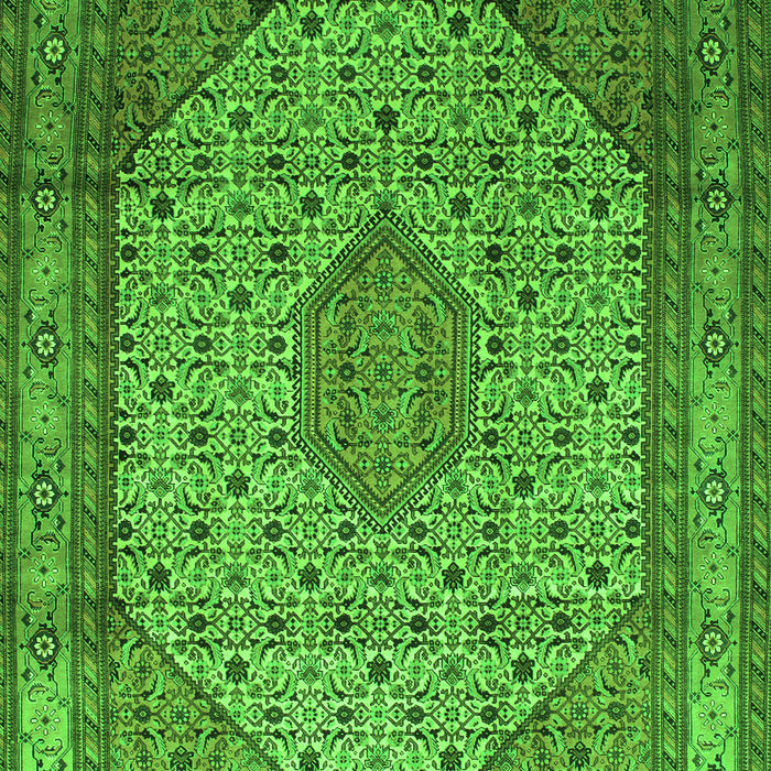 Medallion Green Traditional Rug, tr141grn