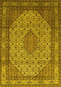 Medallion Yellow Traditional Rug, tr141yw