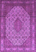 Machine Washable Medallion Purple Traditional Area Rugs, wshtr141pur