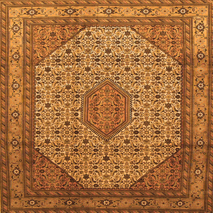 Serging Thickness of Medallion Orange Traditional Rug, tr141org