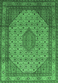 Medallion Emerald Green Traditional Rug, tr141emgrn