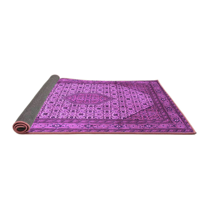 Sideview of Medallion Purple Traditional Rug, tr141pur