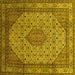 Square Medallion Yellow Traditional Rug, tr141yw