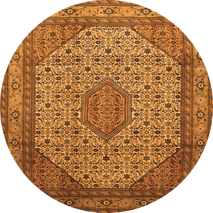 Square Medallion Orange Traditional Rug, tr141org