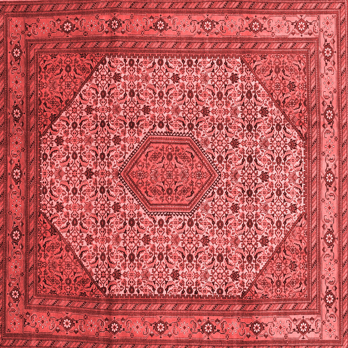Machine Washable Medallion Red Traditional Rug, wshtr141red