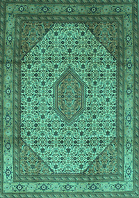 Medallion Turquoise Traditional Rug, tr141turq