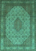 Medallion Turquoise Traditional Rug, tr141turq