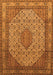 Serging Thickness of Machine Washable Medallion Orange Traditional Area Rugs, wshtr141org