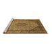 Sideview of Machine Washable Medallion Brown Traditional Rug, wshtr141brn