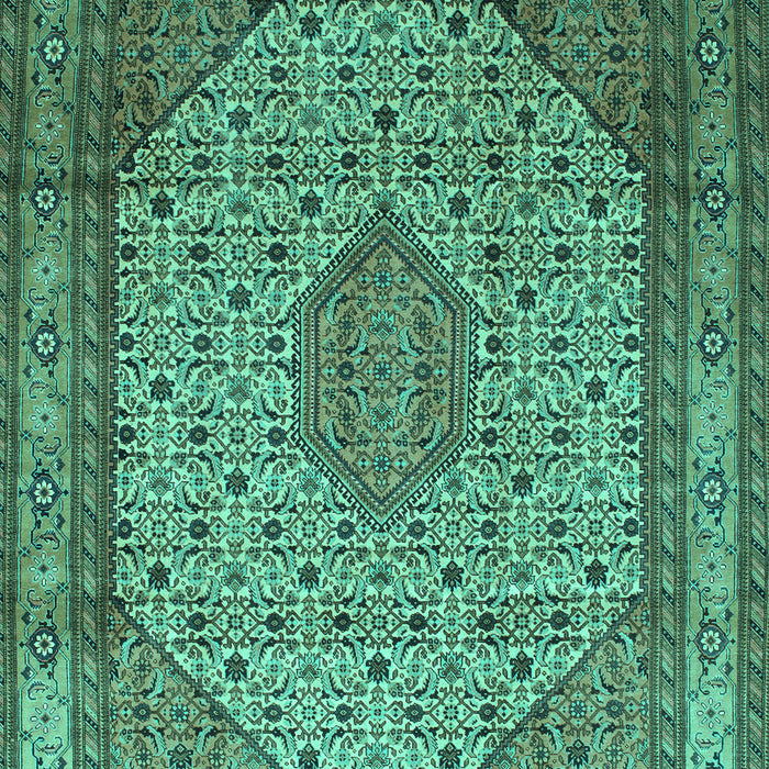 Machine Washable Medallion Turquoise Traditional Area Rugs, wshtr141turq