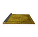 Sideview of Medallion Yellow Traditional Rug, tr141yw