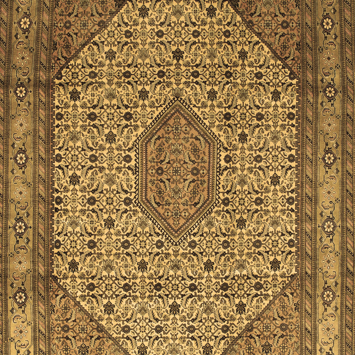 Machine Washable Medallion Brown Traditional Rug, wshtr141brn