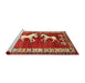 Sideview of Machine Washable Traditional Red Rug, wshtr1420