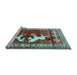 Sideview of Machine Washable Persian Light Blue Traditional Rug, wshtr1420lblu