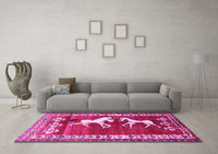 Machine Washable Persian Pink Traditional Rug, wshtr1420pnk