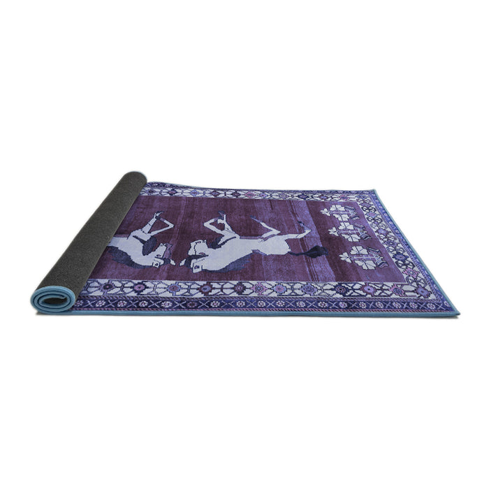 Sideview of Persian Blue Traditional Rug, tr1420blu