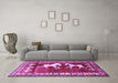 Machine Washable Persian Purple Traditional Area Rugs in a Living Room, wshtr1420pur