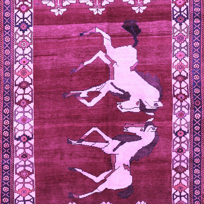Machine Washable Persian Purple Traditional Area Rugs, wshtr1420pur