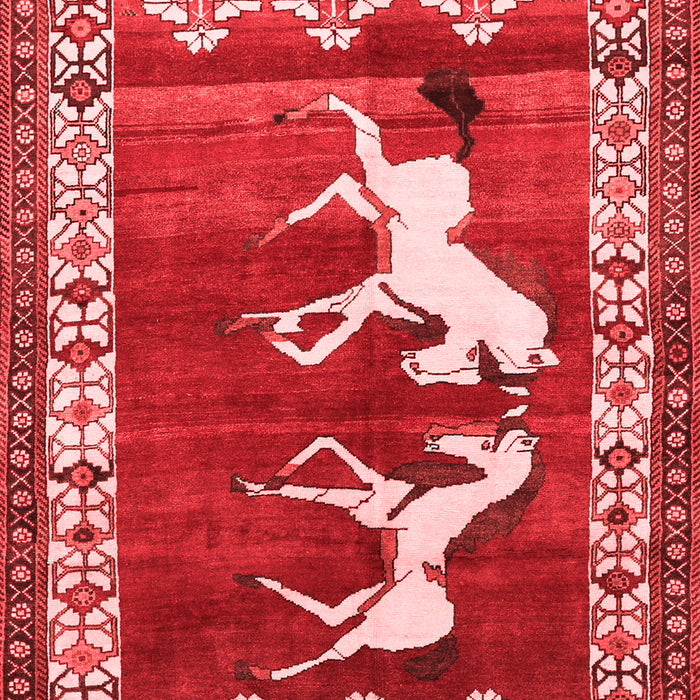 Machine Washable Persian Red Traditional Rug, wshtr1420red