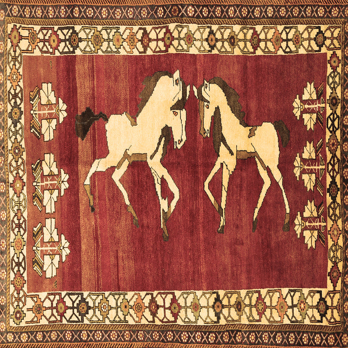 Square Persian Brown Traditional Rug, tr1420brn
