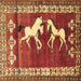 Square Persian Brown Traditional Rug, tr1420brn