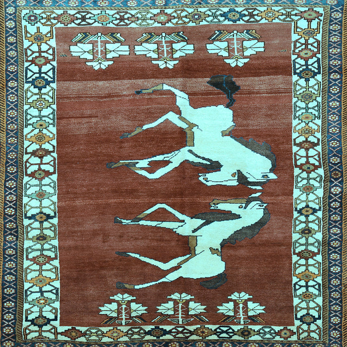 Square Persian Light Blue Traditional Rug, tr1420lblu