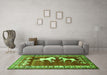 Machine Washable Persian Green Traditional Area Rugs in a Living Room,, wshtr1420grn