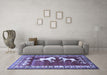 Machine Washable Persian Blue Traditional Rug in a Living Room, wshtr1420blu