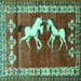 Square Persian Turquoise Traditional Rug, tr1420turq