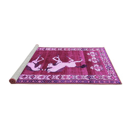 Sideview of Machine Washable Persian Purple Traditional Area Rugs, wshtr1420pur