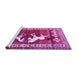 Sideview of Machine Washable Persian Purple Traditional Area Rugs, wshtr1420pur