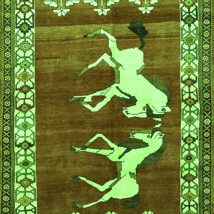 Serging Thickness of Machine Washable Persian Green Traditional Area Rugs, wshtr1420grn
