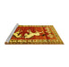 Sideview of Machine Washable Persian Yellow Traditional Rug, wshtr1420yw