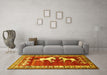 Machine Washable Persian Yellow Traditional Rug in a Living Room, wshtr1420yw