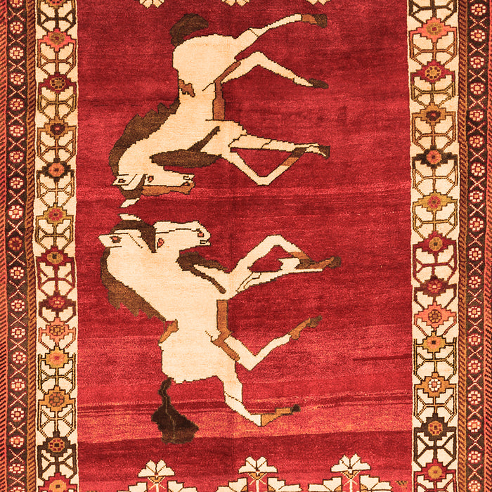 Serging Thickness of Machine Washable Persian Orange Traditional Area Rugs, wshtr1420org