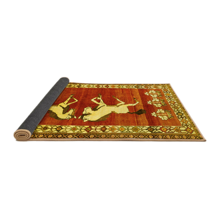 Sideview of Persian Yellow Traditional Rug, tr1420yw