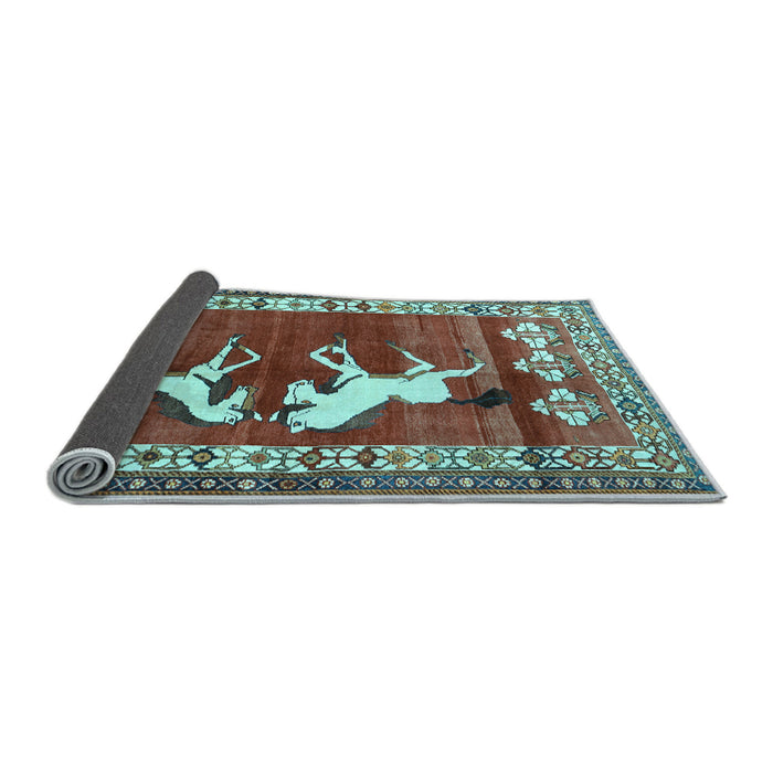 Sideview of Persian Light Blue Traditional Rug, tr1420lblu